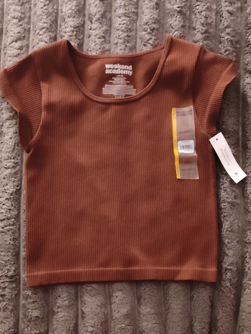 Weekend Academy Girls' Ribbed Tank Top in Brown